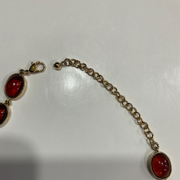 Topaz/Citrine Oval Gem Necklace Earrings  Set.  Vintage 1980’s  Unbranded - Picture 5 of 10